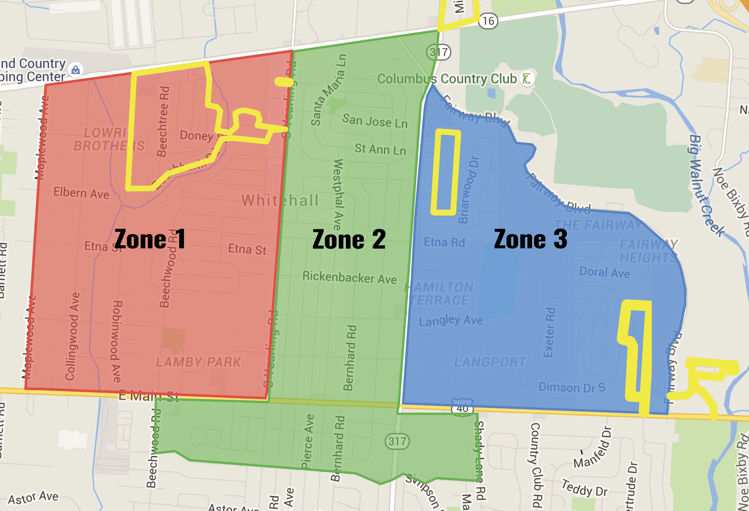 2016 Leaf Pickup Zones